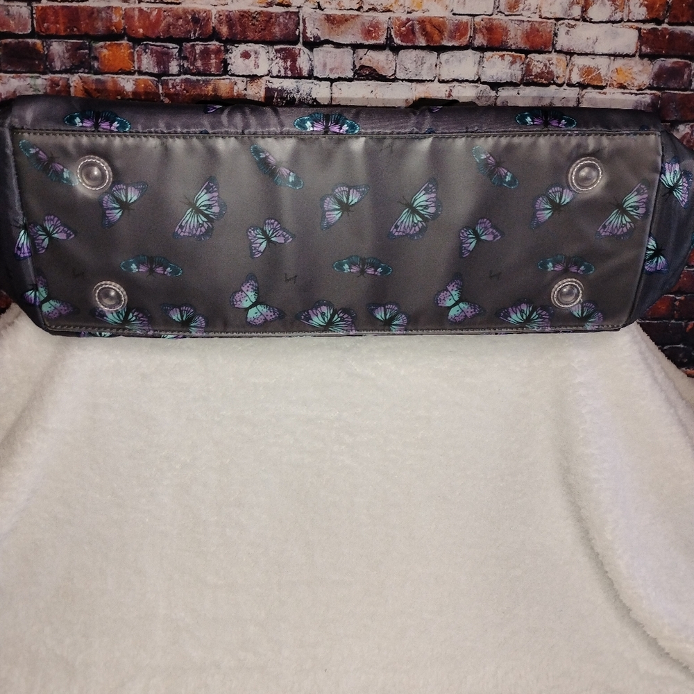 Lug Yacht Carry-All Tote Bag Travel  Butterfly Grey OBO - Picture 5 of 13